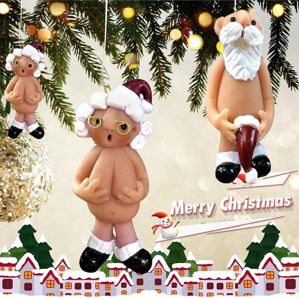 Hilarische Kerstman & Kerstvrouw - Kerstboom Hangers