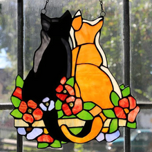 Afbeelding in Gallery-weergave laden, Glas in Lood Look Katten
